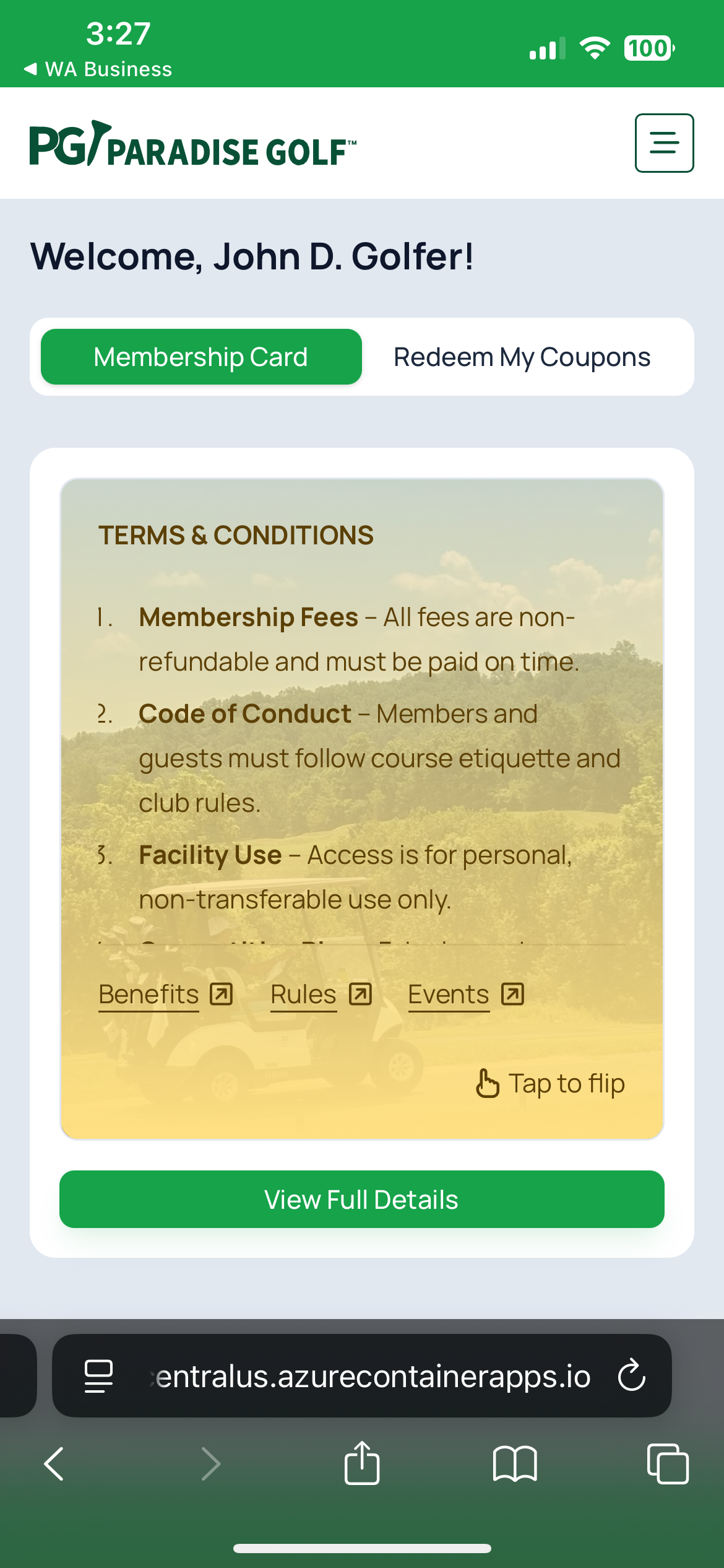 Flip Card for Benefits
