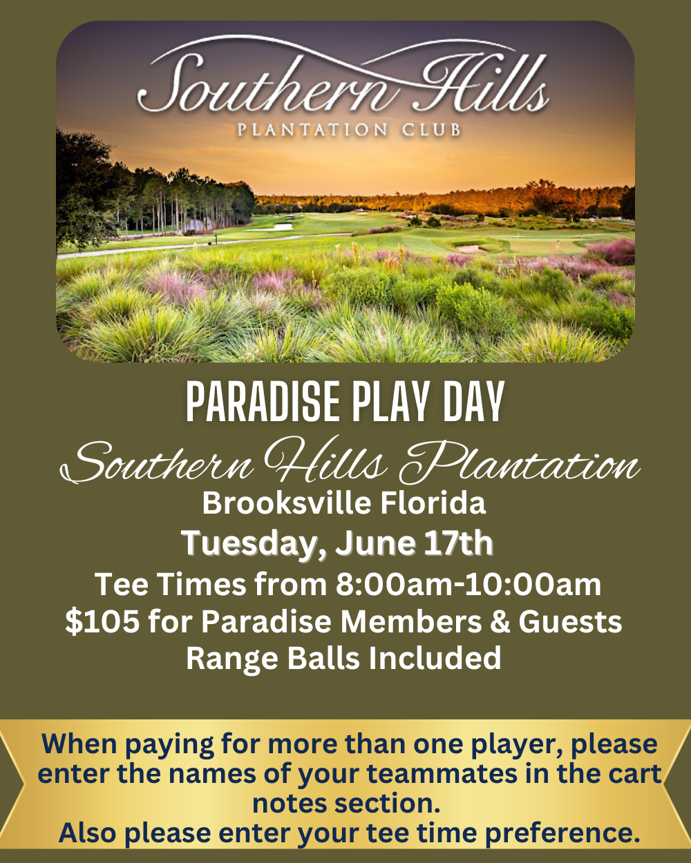 Need to pay link - Southern Hills Plantation Play Day Tues June 17th