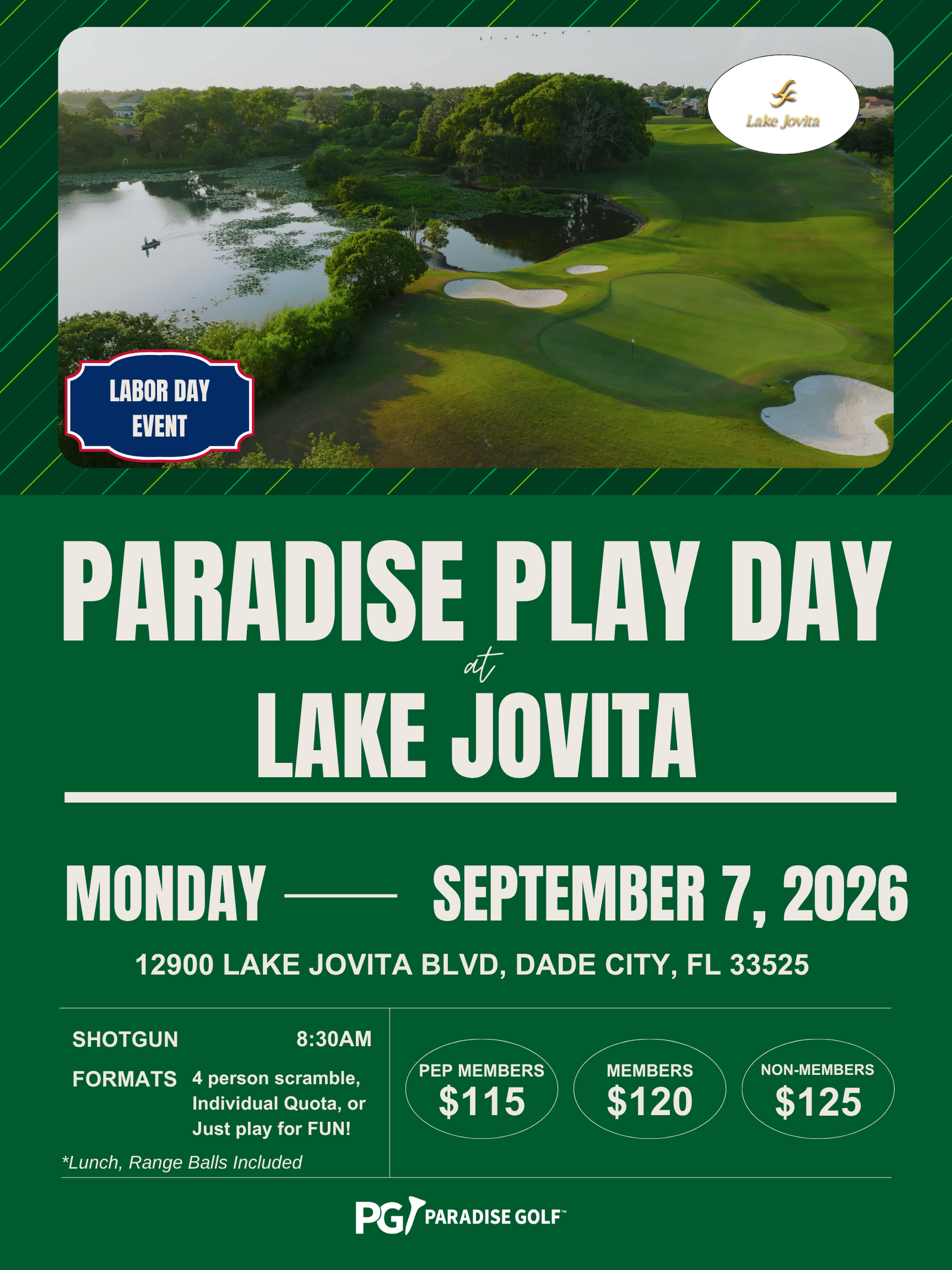 September 7 Play Day at Lake Jovita