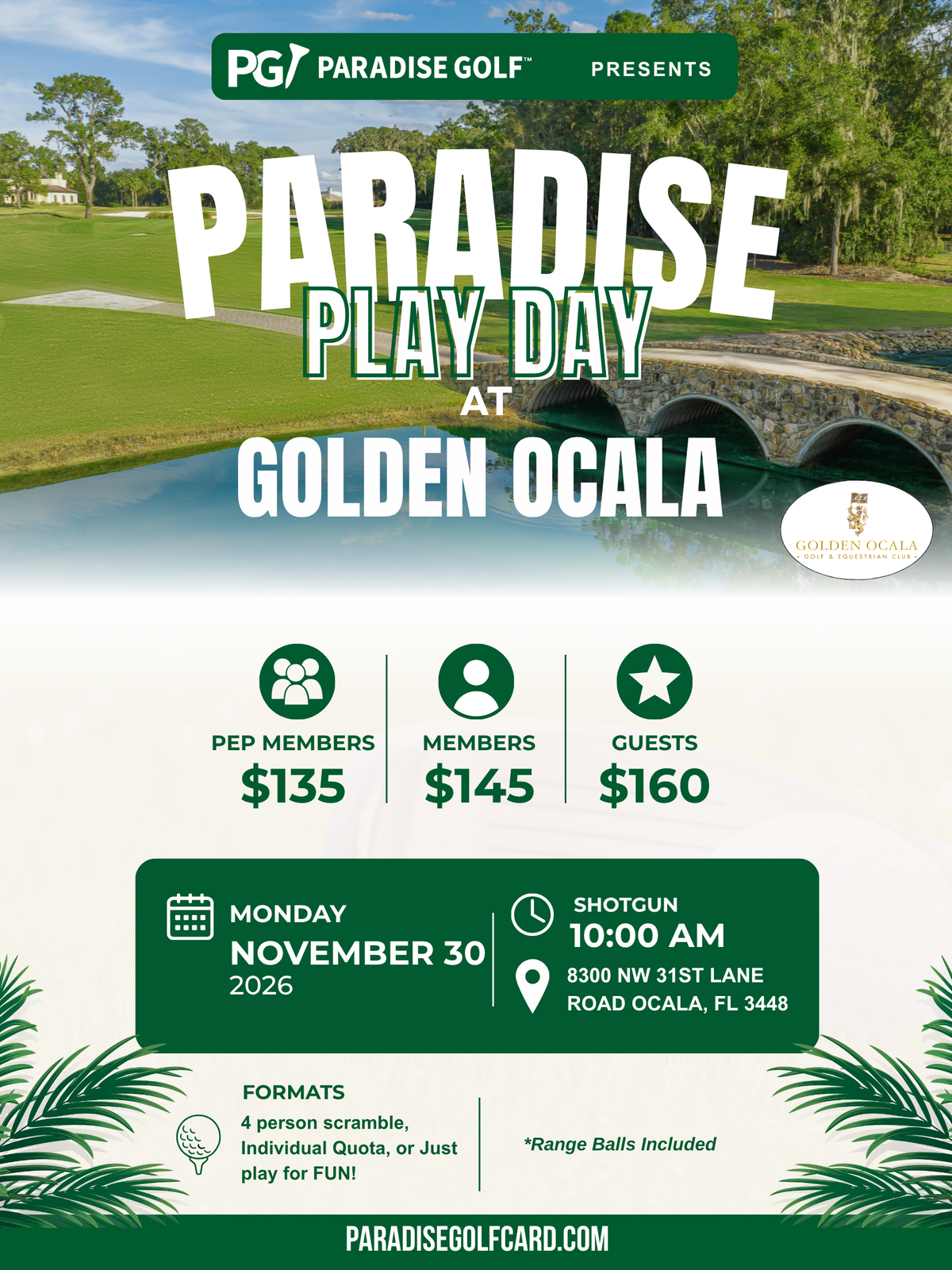 November 30 Play Day at Golden Ocala