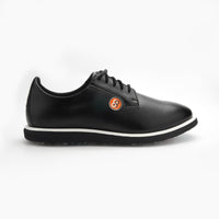 Black sneaker with a brand logo on a white background sells at Paradise Golf