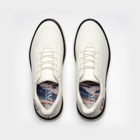 White golf shoes with black soles on a white background sells at Paradise Golf