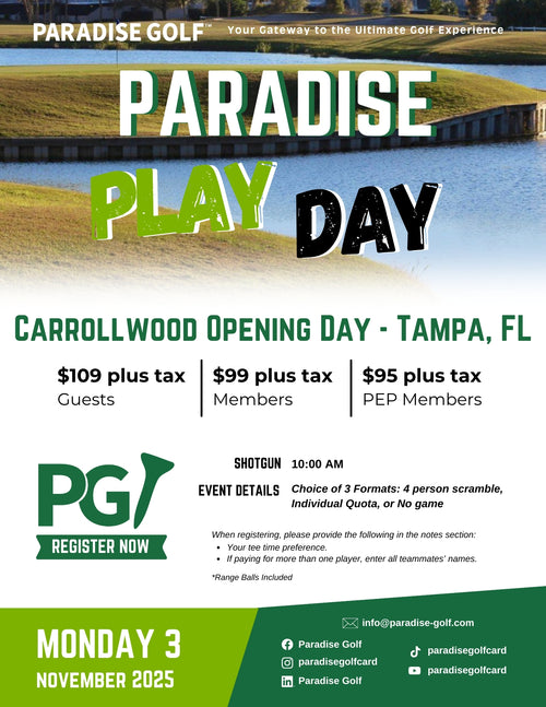 Carrollwood Country Club Play Day Monday Nov 3rd 2025