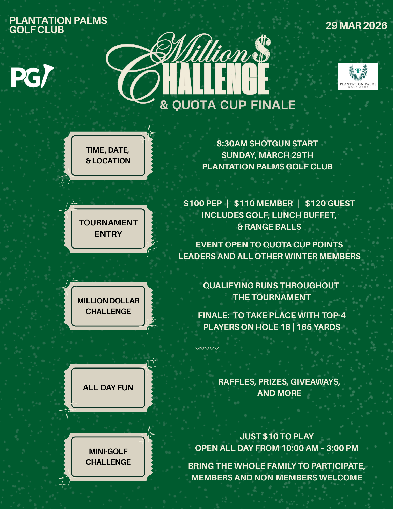 Paradise Golf Member Day At The Palms - Plantation Palms - Sun, Mar 29,2026